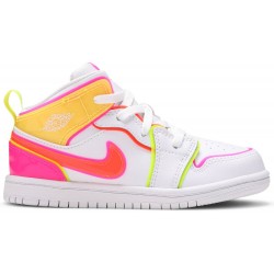 Jordan 1 Mid SE TD 'Edge Glow'
 Bianco/Hyper Crimson/Rosa Blast AJ 1 Scarpe CV4613 100