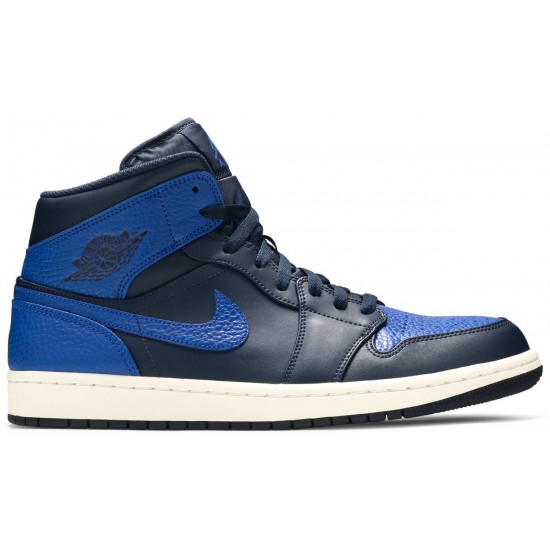 Jordan 1 Retro Mid 'Obsidian Royal'
 Ossidiana/Game Royal-Summit White AJ 1 Scarpe 554724 412