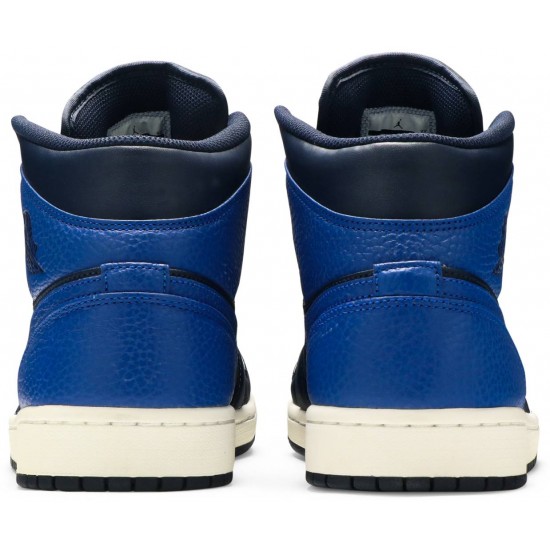 Jordan 1 Retro Mid 'Obsidian Royal'
 Ossidiana/Game Royal-Summit White AJ 1 Scarpe 554724 412