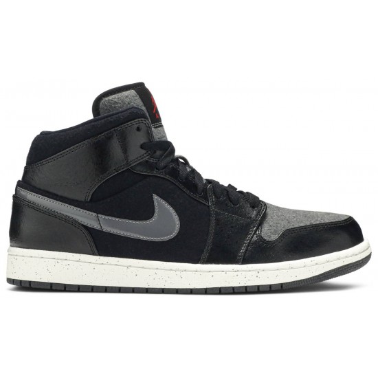 Jordan 1 Retro Mid SE 'Winterized'
 Nero/Rosso Palestra-Grigio Scuro-Bianco AJ 1 Scarpe 852542 001