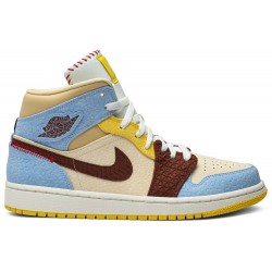 Maison Chateau Rouge x Jordan 1 Mid SE 'Fearless'
 Pale Vaniglia/Cannella AJ 1 Scarpe CU2803 200