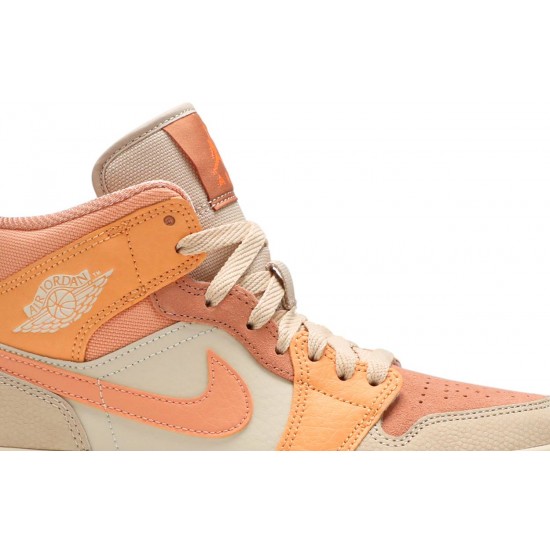 Donne Jordan 1 Mid 'Apricot'
 Arancio Atomico/Agata Albicocca/Terra Blush AJ 1 Scarpe DH4270 800