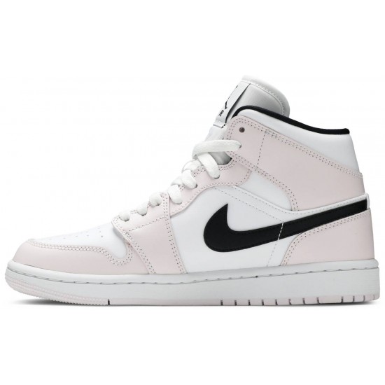 Donne Jordan 1 Mid 'Barely Rose' Appena rosa/bianco/nero AJ 1 ScarpeBQ6472 500