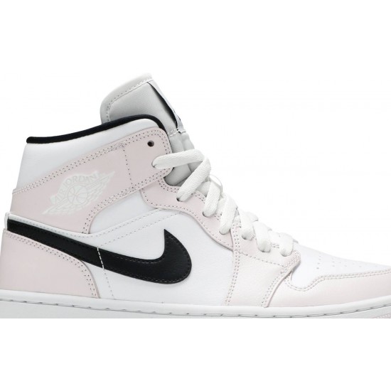 Donne Jordan 1 Mid 'Barely Rose' Appena rosa/bianco/nero AJ 1 ScarpeBQ6472 500