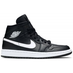 Donne Jordan 1 Mid 'Black White'
 Nero bianco AJ 1 Scarpe BQ6472 011