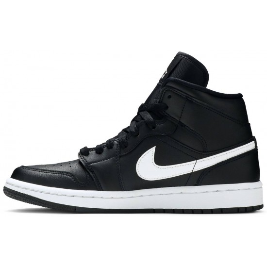 Donne Jordan 1 Mid 'Black White'
 Nero bianco AJ 1 Scarpe BQ6472 011