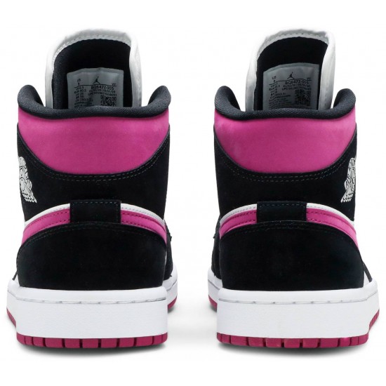 Donne Jordan 1 Mid 'Cactus Flower'
 Nero/Fiore di cactus/Bianco AJ 1 Scarpe BQ6472 005