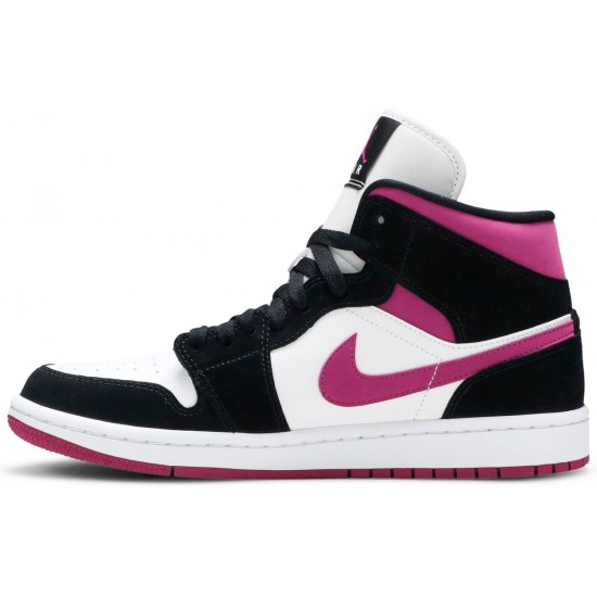 Donne Jordan 1 Mid 'Cactus Flower'
 Nero/Fiore di cactus/Bianco AJ 1 Scarpe BQ6472 005