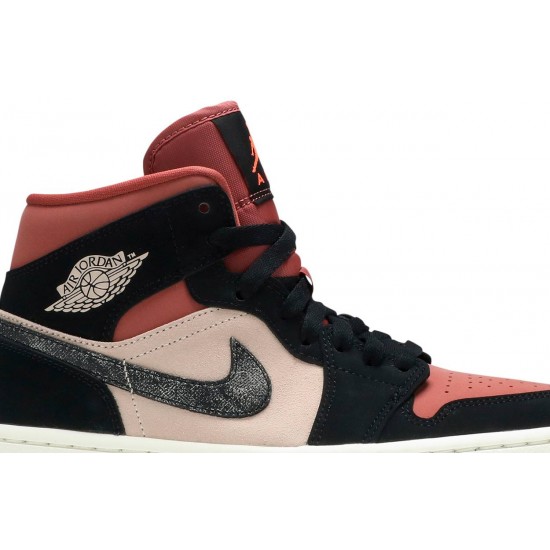 Donne Jordan 1 Mid 'Canyon Rust'
 Particella Beige/Nero/Canyon Ruggine/Vela AJ 1 Scarpe BQ6472 202