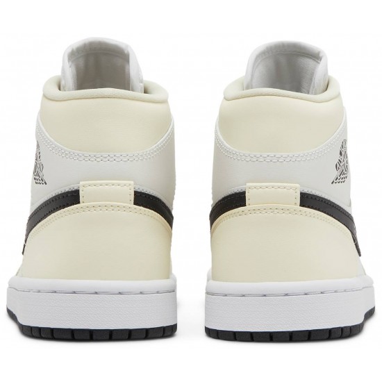 Donne Jordan 1 Mid 'Coconut Milk'
 Latte di cocco/Nero/Bianco vertice/Bianco AJ 1 Scarpe BQ6472 121