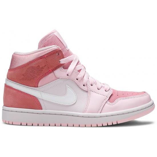 Donne Jordan 1 Mid 'Digital Pink'
 Digitale Rosa/Bianco/Rosa Schiuma/Vela AJ 1 Scarpe CW5379 600