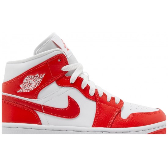 Donne Jordan 1 Mid 'Habanero Red' Bianco/Bianco/Rosso Habanero AJ 1 ScarpeBQ6472 116