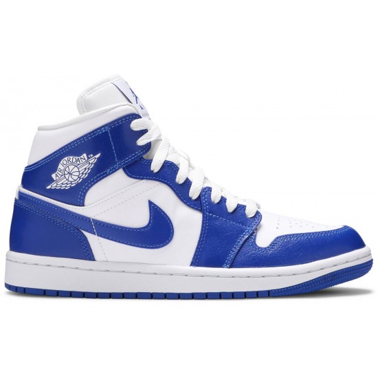 Donne Jordan 1 Mid 'Kentucky Blue' Bianco/Hyper Royal/Bianco AJ 1 ScarpeBQ6472 104