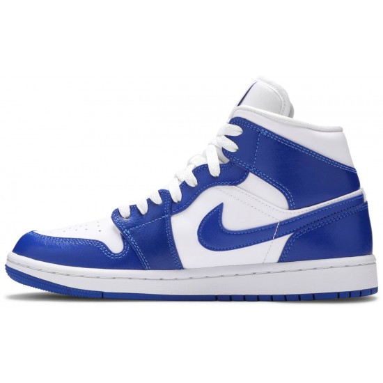 Donne Jordan 1 Mid 'Kentucky Blue' Bianco/Hyper Royal/Bianco AJ 1 ScarpeBQ6472 104