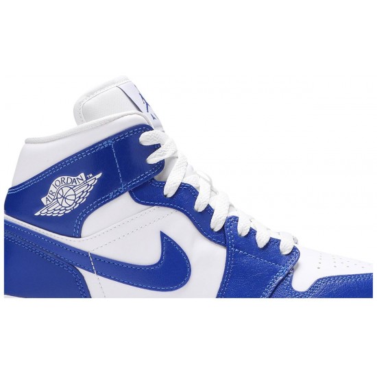 Donne Jordan 1 Mid 'Kentucky Blue' Bianco/Hyper Royal/Bianco AJ 1 ScarpeBQ6472 104