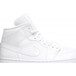 Donne Jordan 1 Mid 'Triple White'
 Bianco/Bianco/Bianco AJ 1 Scarpe BQ6472 100