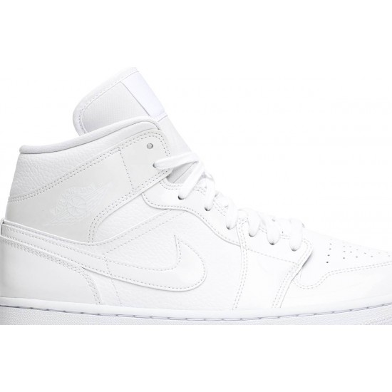 Donne Jordan 1 Mid 'Triple White'
 Bianco/Bianco/Bianco AJ 1 Scarpe BQ6472 100