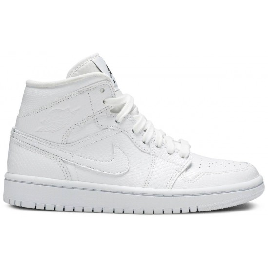 Donne Jordan 1 Mid 'White Snakeskin'
 Bianco/Bianco AJ 1 Scarpe BQ6472 110