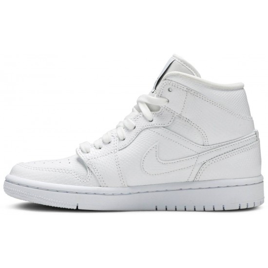 Donne Jordan 1 Mid 'White Snakeskin'
 Bianco/Bianco AJ 1 Scarpe BQ6472 110