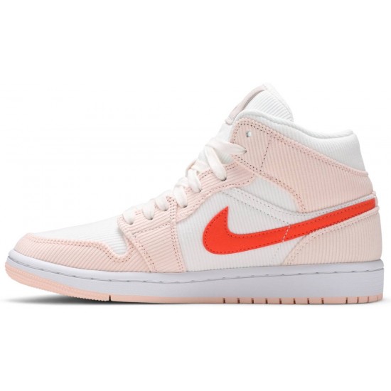 Donne Jordan 1 Mid SE 'Corduroy' Vela/quarzo arancione/bianco/arancione AJ 1 ScarpeDA8009 108