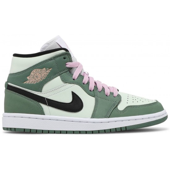 Donne Jordan 1 Mid SE 'Dutch Green' Verde olandese/Nero/Verde a malapena/Rosa artico AJ 1 ScarpeCZ0774 300