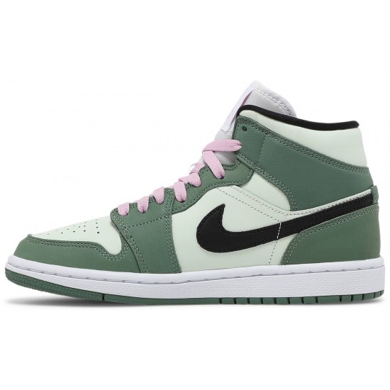 Donne Jordan 1 Mid SE 'Dutch Green' Verde olandese/Nero/Verde a malapena/Rosa artico AJ 1 ScarpeCZ0774 300