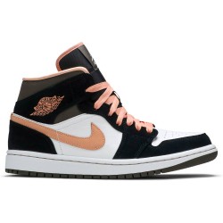 Donne Jordan 1 Mid SE 'Peach Mocha'
 Bianco/Albicocca/Agata/Nero AJ 1 Scarpe DH0210 100