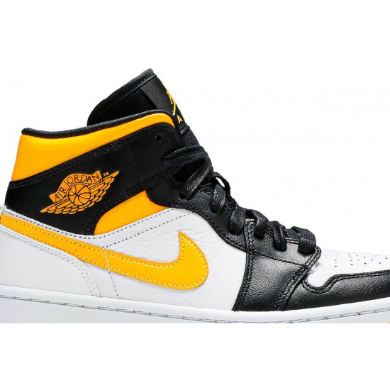 Donne Jordan 1 Mid SE 'White Laser Orange'
 Bianco/Arancione laser/Nero AJ 1 Scarpe CV5276 107