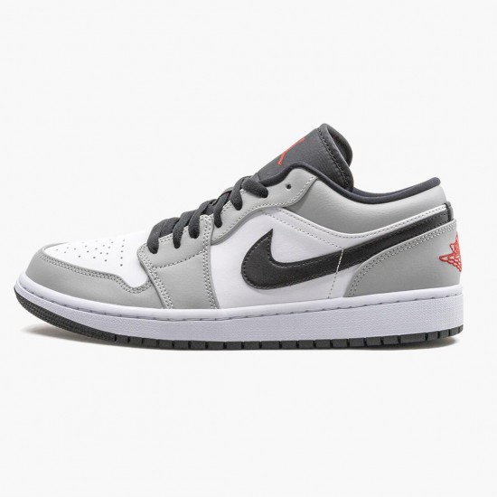 Donna/Uomo Air Jordan 1 Retro Low Light Smoke Grey 553558-030 Scarpe Da Ginnastica