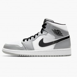 Donna/Uomo Air Jordan 1 Mid Light Smoke Grey 554724-092 Scarpe Da Ginnastica