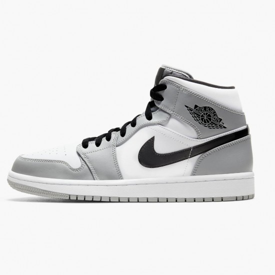 Donna/Uomo Air Jordan 1 Mid Light Smoke Grey 554724-092 Scarpe Da Ginnastica