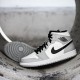 Donna/Uomo Air Jordan 1 Mid Light Smoke Grey 554724-092 Scarpe Da Ginnastica