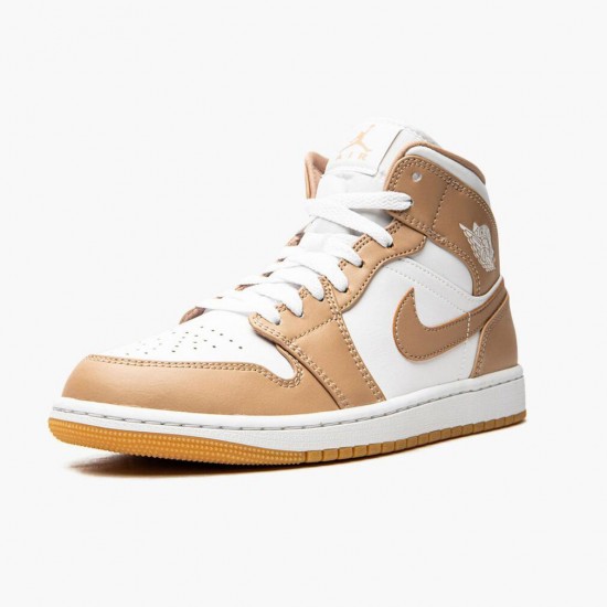 Donna/Uomo Air Jordan 1 Mid Tan Gum 554724-271 Scarpe Da Ginnastica