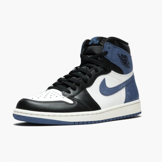 Donna/Uomo Air Jordan 1 Retro High Blue Moon 555088-115 Scarpe Da Ginnastica