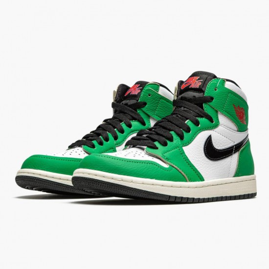 Donna/Uomo Air Jordan 1 Retro High Lucky Green DB4612-300 Scarpe Da Ginnastica