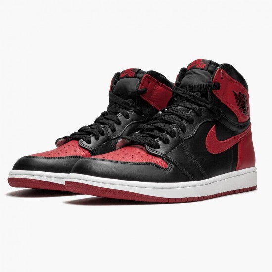 Donna/Uomo Air Jordan 1 Retro High OG Banned Bred 555088-001 Scarpe Da Ginnastica