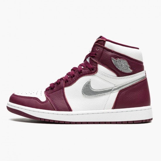 Donna/Uomo Air Jordan 1 Retro High OG Bordeaux 555088-611 Scarpe Da Ginnastica