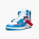 Donna/Uomo Air Jordan 1 Retro High Off-White University Blue AQ0818-148 Scarpe Da Ginnastica