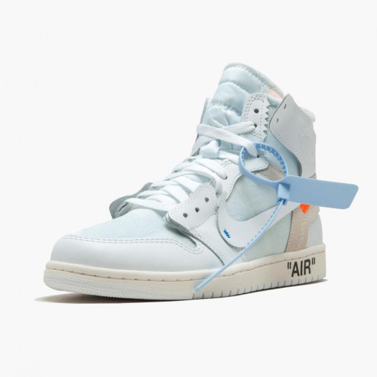 Uomo Air Jordan 1 Retro High Off-White White AQ0818-100 Scarpe Da Ginnastica