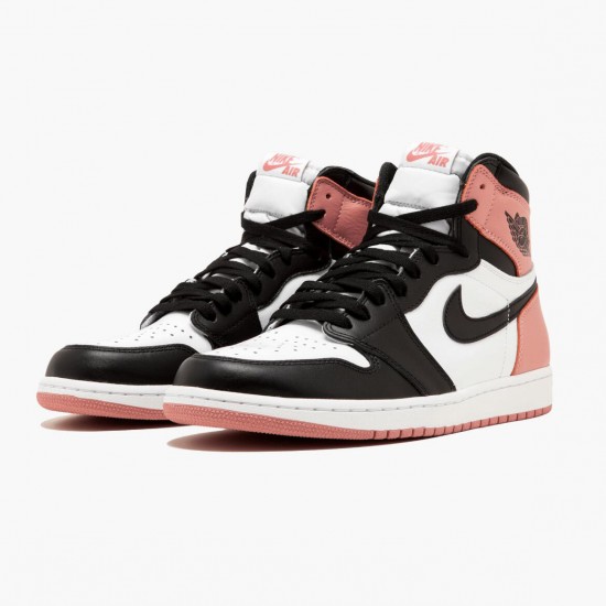 Donna/Uomo Air Jordan 1 Retro High Rust Pink 861428-101 Scarpe Da Ginnastica