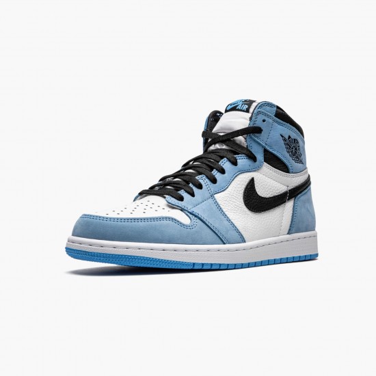 Uomo Air Jordan 1 Retro High White University Blue Black 555088-134 Scarpe Da Ginnastica