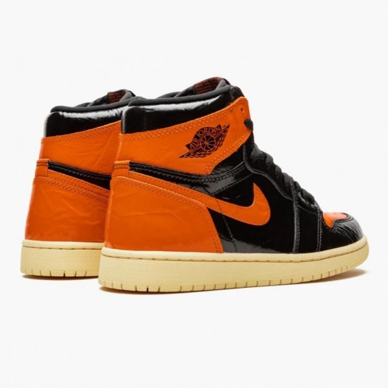 Uomo Air Jordan 1 Retro Shattered Backboard BlackPale Vanilla Starfish 555088-028 Scarpe Da Ginnastica