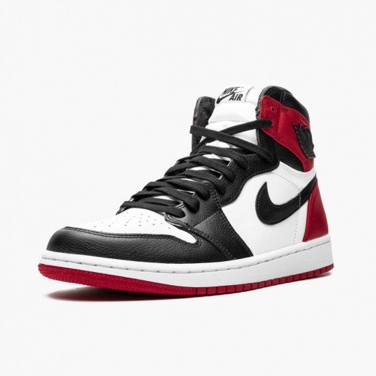 Donna/Uomo Air Jordan 1 High OG Satin Black Toe CD0461-016 Scarpe Da Ginnastica