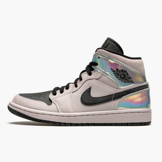 Donna/Uomo Air Jordan 1 Mid Dirty Powder Iridescent Barely BQ6472-602 Scarpe Da Ginnastica