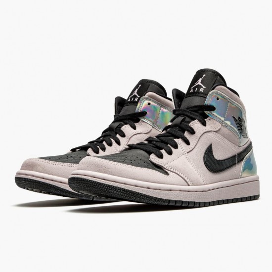 Donna/Uomo Air Jordan 1 Mid Dirty Powder Iridescent Barely BQ6472-602 Scarpe Da Ginnastica