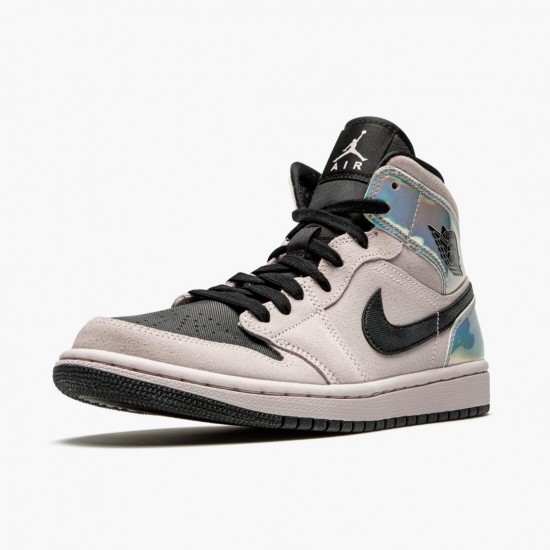 Donna/Uomo Air Jordan 1 Mid Dirty Powder Iridescent Barely BQ6472-602 Scarpe Da Ginnastica