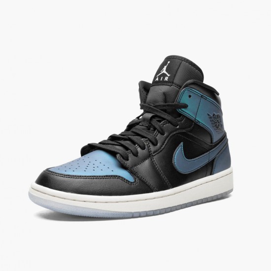 Donna/Uomo Air Jordan 1 Mid Iridescent Black BQ6472-009 Scarpe Da Ginnastica