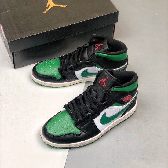 Uomo Air Jordan 1 Mid Pine Green 554724-067 Scarpe Da Ginnastica