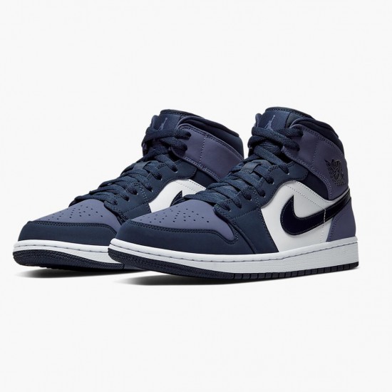 Donna/Uomo Air Jordan 1 Mid Sanded Purple 554724-445 Scarpe Da Ginnastica