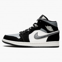 Uomo Air Jordan 1 Mid Satin Grey 852542-011 Scarpe Da Ginnastica